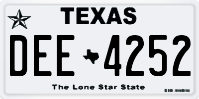 TX license plate DEE4252