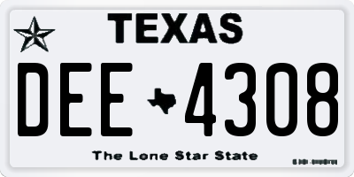 TX license plate DEE4308