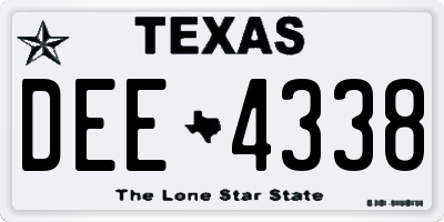 TX license plate DEE4338