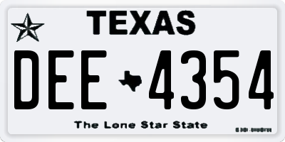 TX license plate DEE4354