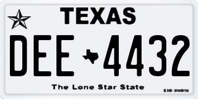 TX license plate DEE4432