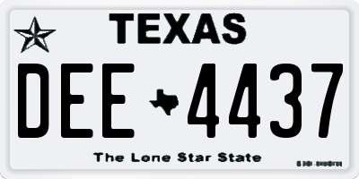 TX license plate DEE4437