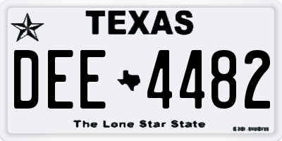 TX license plate DEE4482