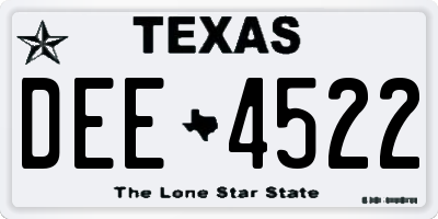 TX license plate DEE4522