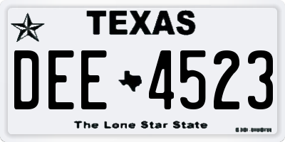 TX license plate DEE4523