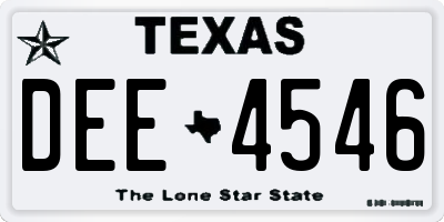 TX license plate DEE4546