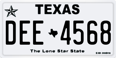 TX license plate DEE4568