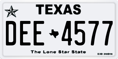 TX license plate DEE4577