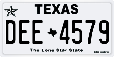 TX license plate DEE4579
