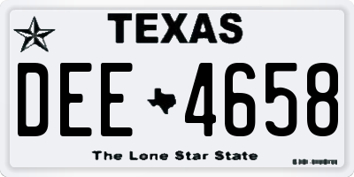 TX license plate DEE4658