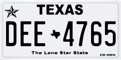 TX license plate DEE4765
