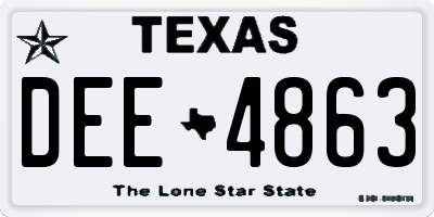 TX license plate DEE4863