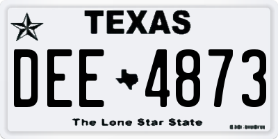 TX license plate DEE4873