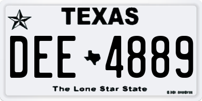 TX license plate DEE4889
