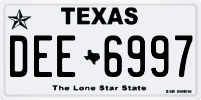 TX license plate DEE6997