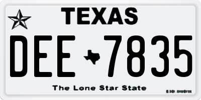 TX license plate DEE7835