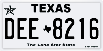 TX license plate DEE8216