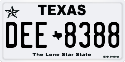 TX license plate DEE8388