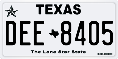 TX license plate DEE8405