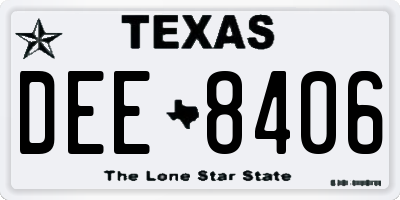 TX license plate DEE8406