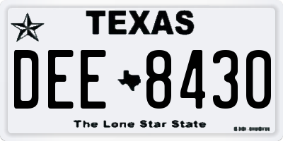 TX license plate DEE8430
