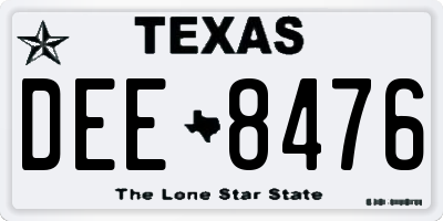 TX license plate DEE8476