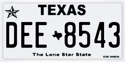 TX license plate DEE8543