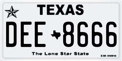 TX license plate DEE8666