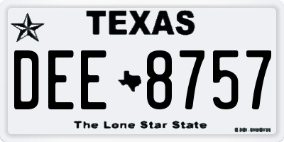 TX license plate DEE8757