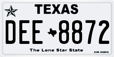 TX license plate DEE8872