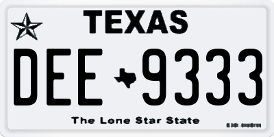 TX license plate DEE9333