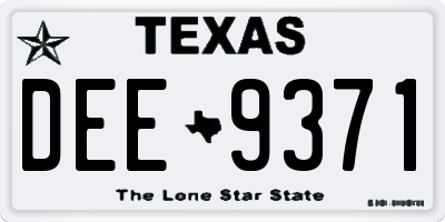 TX license plate DEE9371
