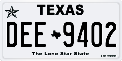 TX license plate DEE9402