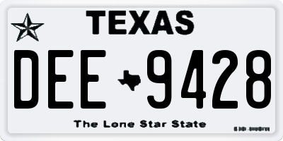 TX license plate DEE9428