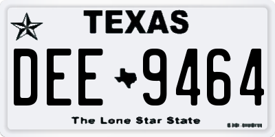 TX license plate DEE9464
