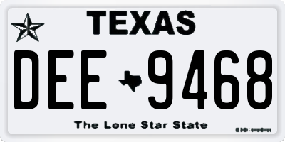 TX license plate DEE9468