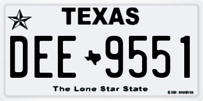 TX license plate DEE9551