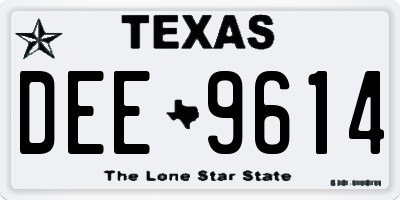 TX license plate DEE9614