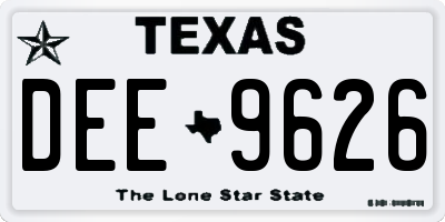 TX license plate DEE9626