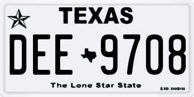TX license plate DEE9708