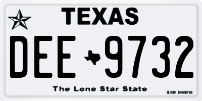 TX license plate DEE9732