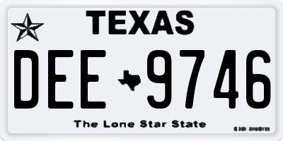 TX license plate DEE9746