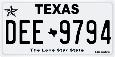 TX license plate DEE9794