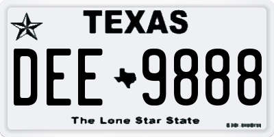 TX license plate DEE9888