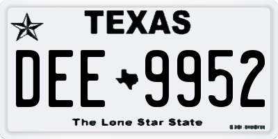 TX license plate DEE9952