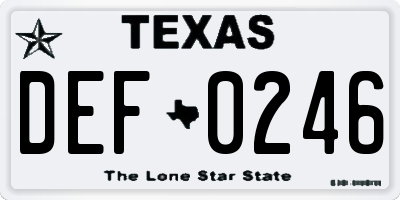 TX license plate DEF0246
