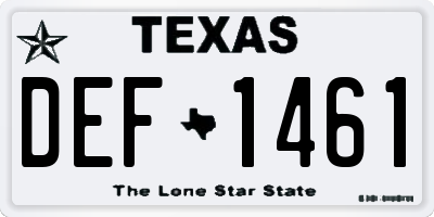TX license plate DEF1461