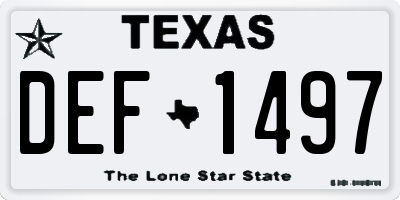 TX license plate DEF1497