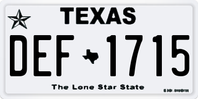 TX license plate DEF1715