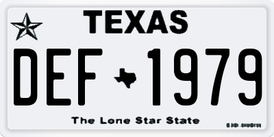 TX license plate DEF1979